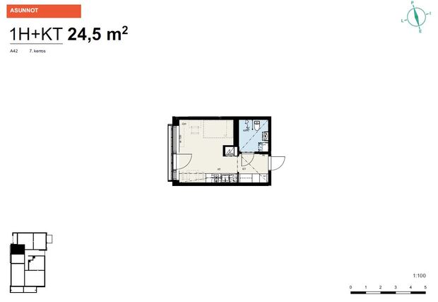 Rental Vantaa Tikkurila 1 room Julkisivu