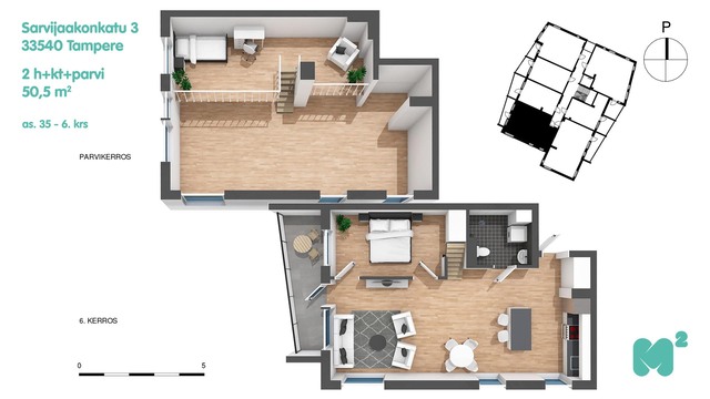 Rental Tampere Kaleva 2 rooms