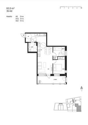 Rental Helsinki Vuosaari 3 rooms Tyylikäs kolmio merellisessä Vuosaaressa!
