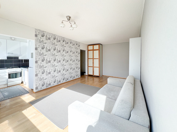 Rental Espoo Kivenlahti 1 room Valoisa koti hissitalon 6.kerroksessa. Mahdollisuus vuokrata myös osittain kalustettuna.