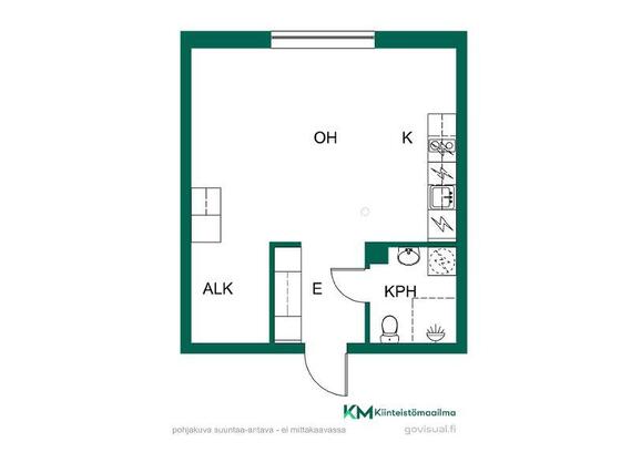 Vuokra-asunto Oulu Kiulukangas Yksiö
