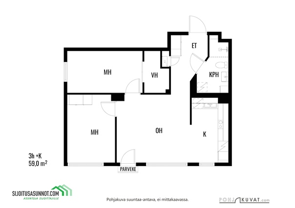 Rental Mikkeli Nuijamies 3 rooms
