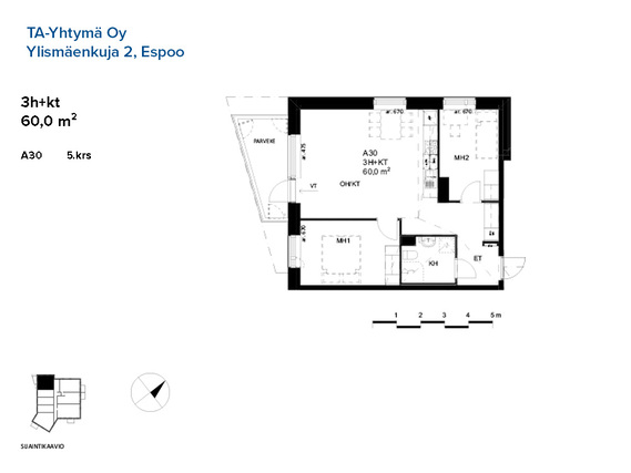 Rental Espoo Henttaa 3 rooms