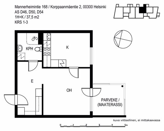 Vuokra-asunto Helsinki Pikku Huopalahti Yksiö