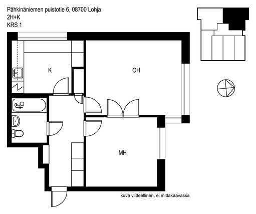 Rental Lohja Virkkala 2 rooms Julkisivu