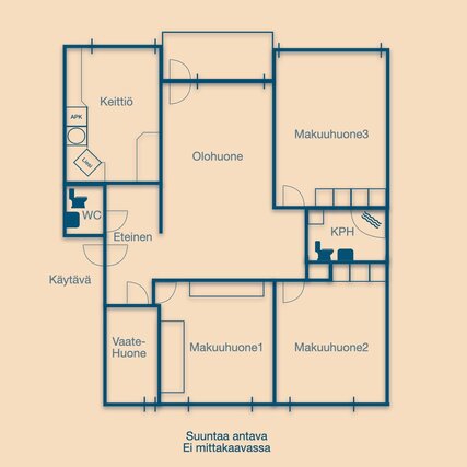 Rental Oulu Kaukovainio 4 rooms Otsikko kuvake ennen remonttia
