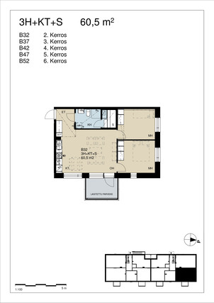 Rental Helsinki Konala 3 rooms -