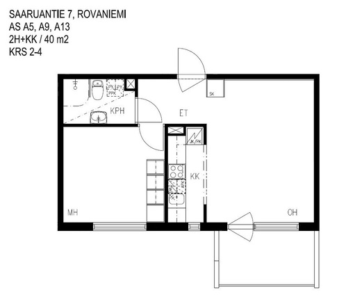 Vuokra-asunto Rovaniemi Ounasrinne Kaksio