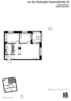 Rental Helsinki Vallila 3 rooms Havainnekuva