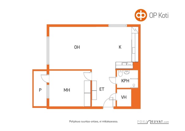 Vuokra-asunto Jyväskylä Laajavuori Kaksio Olohuone