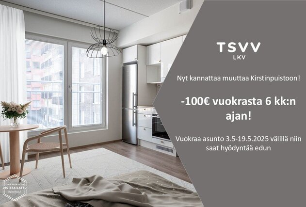 Vuokra-asunto Turku Kirstinpuisto Yksiö Yleiskuva