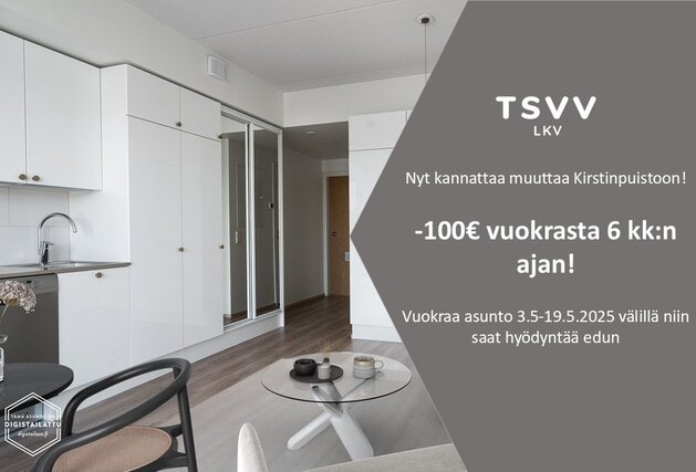 Vuokra-asunto Turku Kirstinpuisto Yksiö Yleiskuva