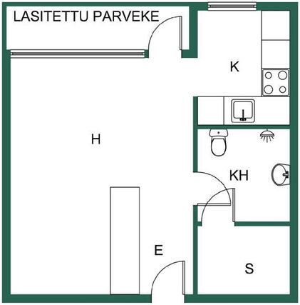 Vuokra-asunto Lahti Keskusta Yksiö