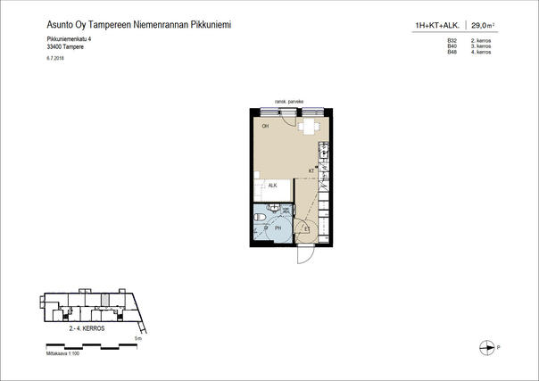 Rental Tampere Niemenranta 1 room Julkisivu