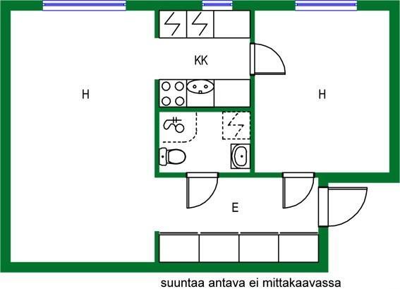 Vuokra-asunto Helsinki Meilahti Kaksio julkisivu