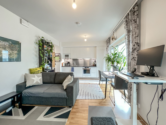 Vuokra-asunto Helsinki Pasila Kaksio Upea ja moderni 7. kerroksen koti Triplassa.