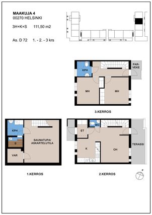 Asumisoikeusasunto Helsinki  3 huonetta