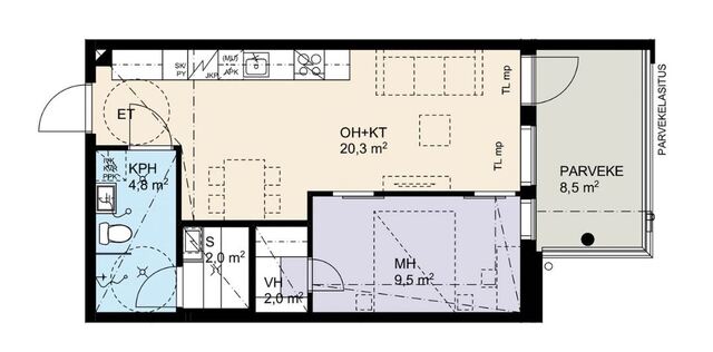Rental Oulu Tuira 2 rooms