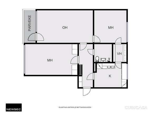 Rental Oulu Kaukovainio 3 rooms Kampanja