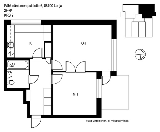 Rental Lohja Virkkala 2 rooms Julkisivu