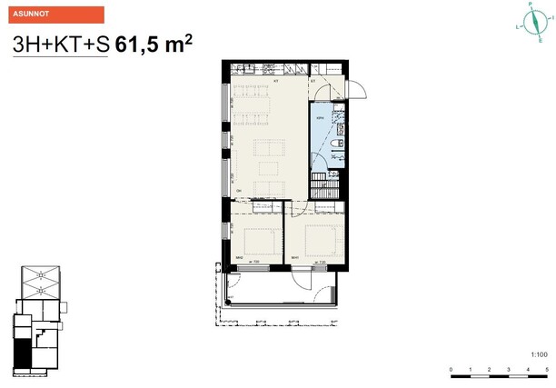 Rental Vantaa Tikkurila 3 rooms Julkisivu