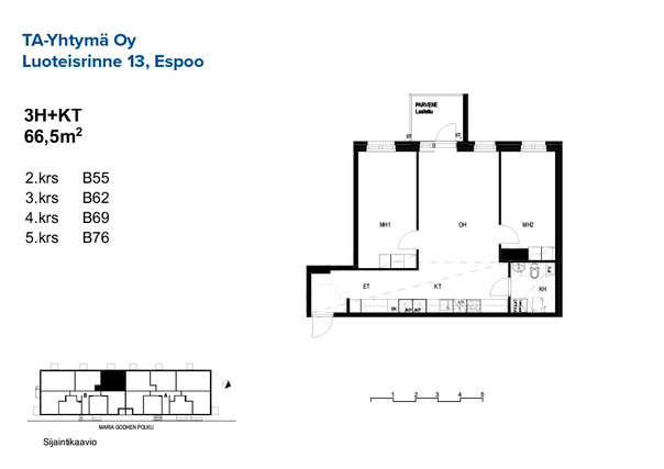 Rental Espoo Kaitaa 3 rooms