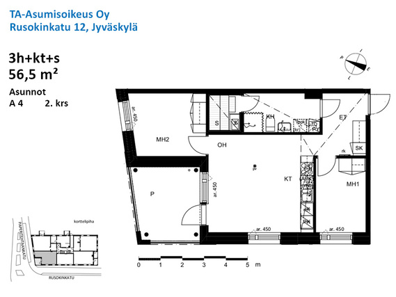 Right of occupancy apartment Jyväskylä Tourula 3 rooms