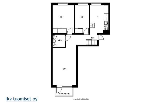 Rental Turku  3 rooms Yleiskuva