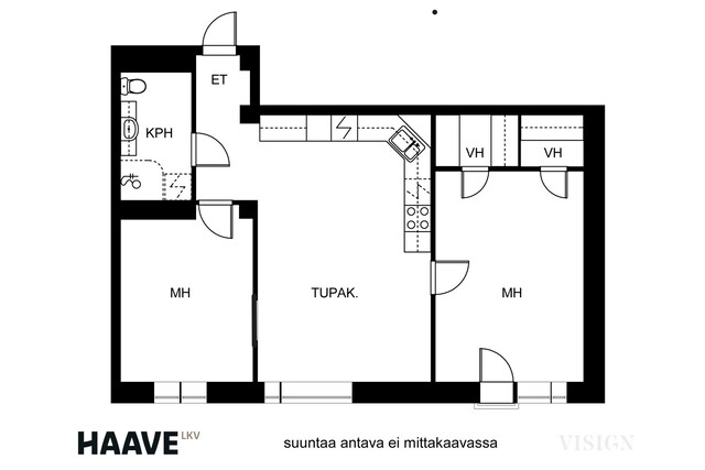Vuokra-asunto Rauma  Kaksio Julkisivu