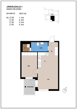 Right of occupancy apartment Helsinki Kivikko 2 rooms