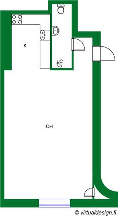 Rental Helsinki Alppila 1 room julkisivu