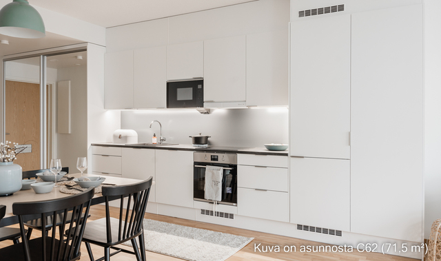 Rental Tampere Keskusta 3 rooms Kuva taloyhtiön vastaavasta asunnosta