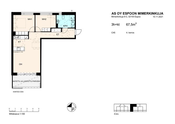 Rental Espoo Tapiola 3 rooms -