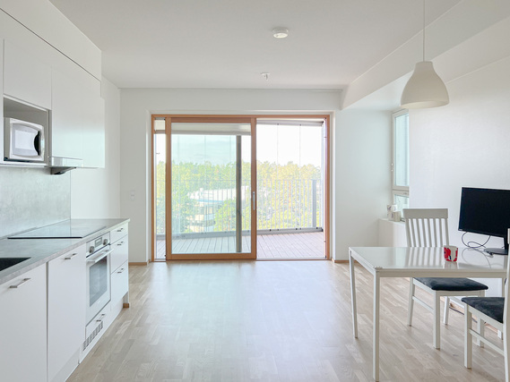 Rental Espoo Tapiola 1 room Erinomaisessa kunnossa oleva tilava yksiö todella isolla parvekkeella.