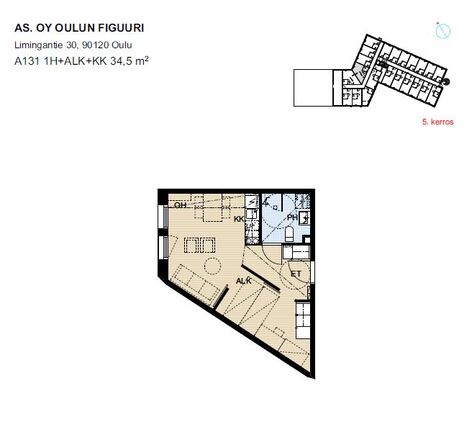 Rental Oulu Etu-Lyötty 1 room