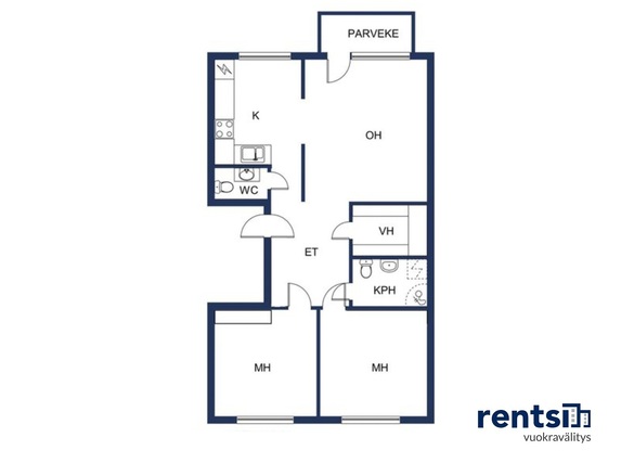 Rental Kauniainen  3 rooms