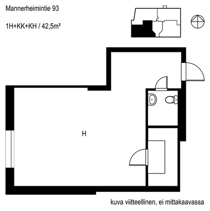 Rental Helsinki Meilahti 1 room Julkisivu