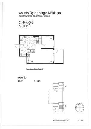 Rental Helsinki Konala 2 rooms -