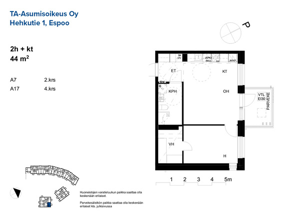Right of occupancy apartment Espoo Mankkaa 2 rooms