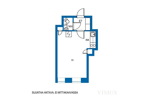 Rental Helsinki Kallio 1 room Valoisa kuudennen kerroksen kaupunkikoti! Ikkunasta aukeaa kaunis kaupunkinäkymä pohjoiseen.