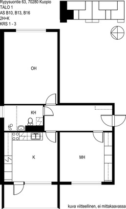 Rental Kuopio Rypysuo 2 rooms Kamppis
