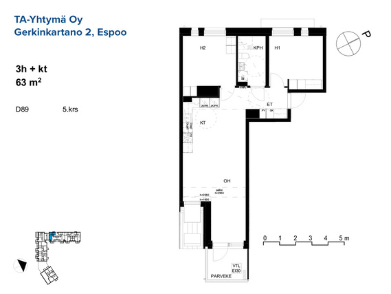 Rental Espoo Mankkaa 3 rooms