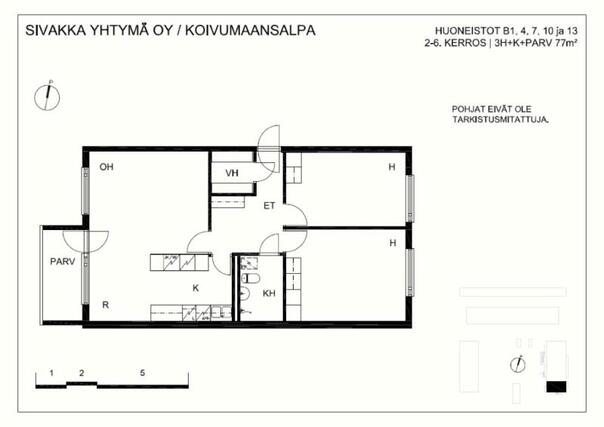 Vuokra-asunto Oulu Myllyoja 3 huonetta