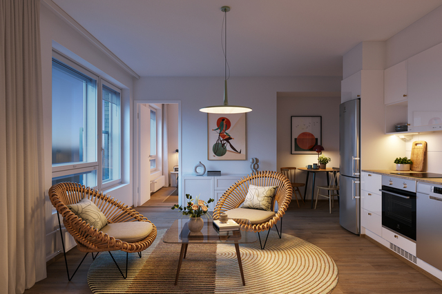 Rental Tampere Lamminpää 2 rooms Kuva on digistailattu