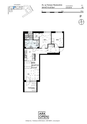 Rental Vantaa Martinlaakso 3 rooms Olohuone