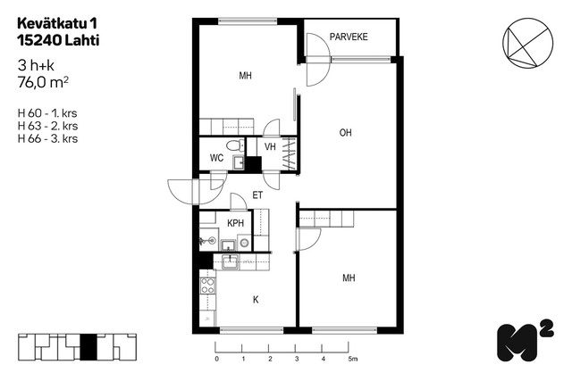 Rental Lahti Kilpiäinen 3 rooms