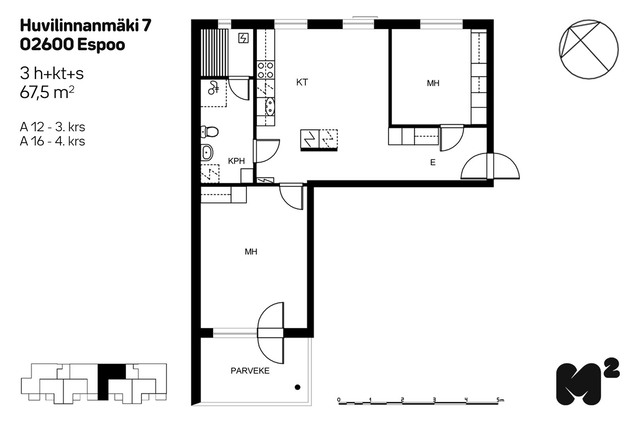 Rental Espoo Leppävaara 3 rooms