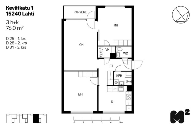 Rental Lahti Kilpiäinen 3 rooms