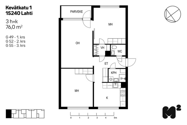 Rental Lahti Kilpiäinen 3 rooms