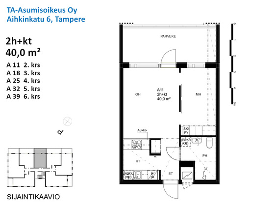 Asumisoikeusasunto Tampere Vuores Kaksio